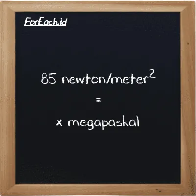 Contoh konversi newton/meter<sup>2</sup> ke megapaskal (N/m<sup>2</sup> ke MPa)